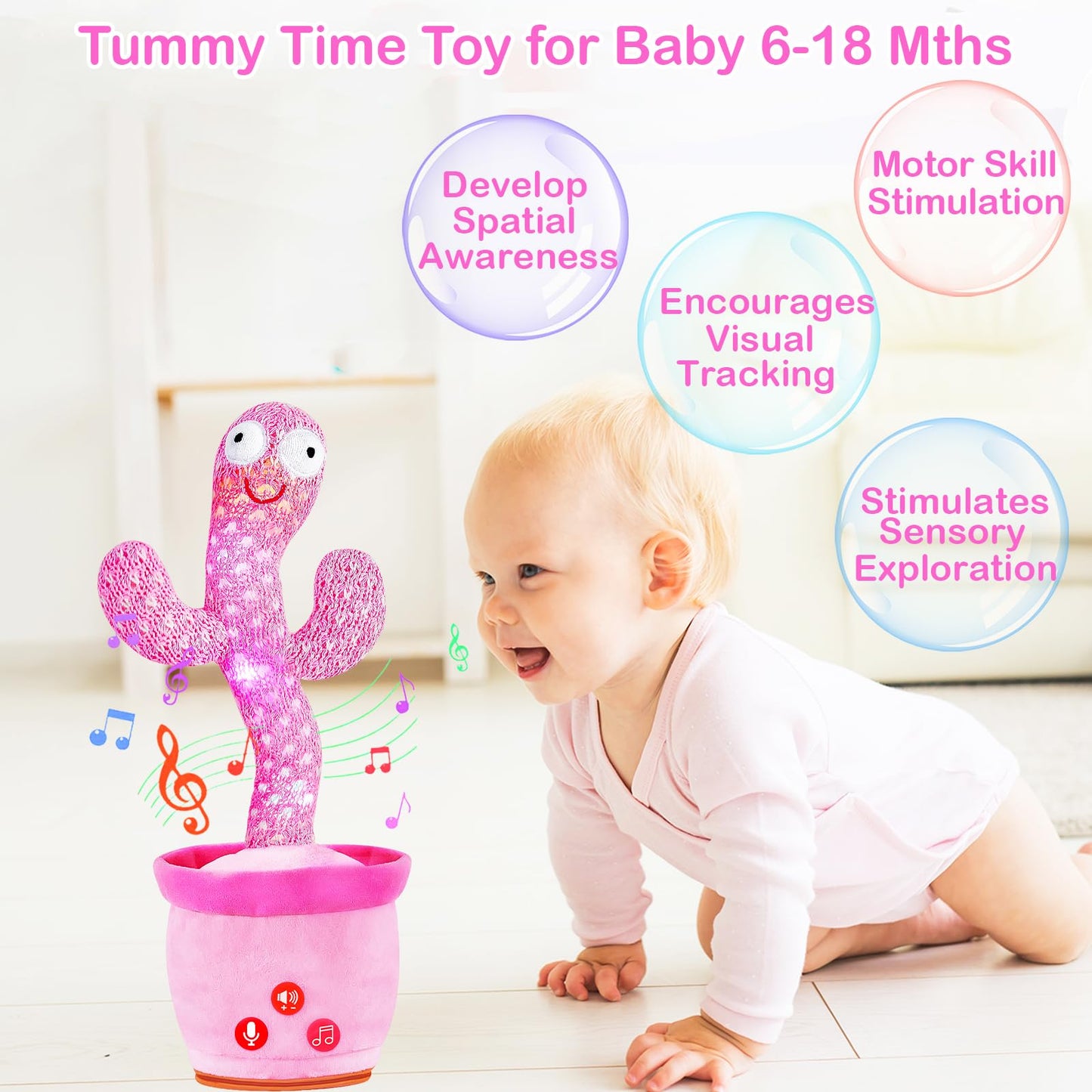 River Mill Rechargeable Dancing Talking Cactus Toy — 51 English Songs for Babies