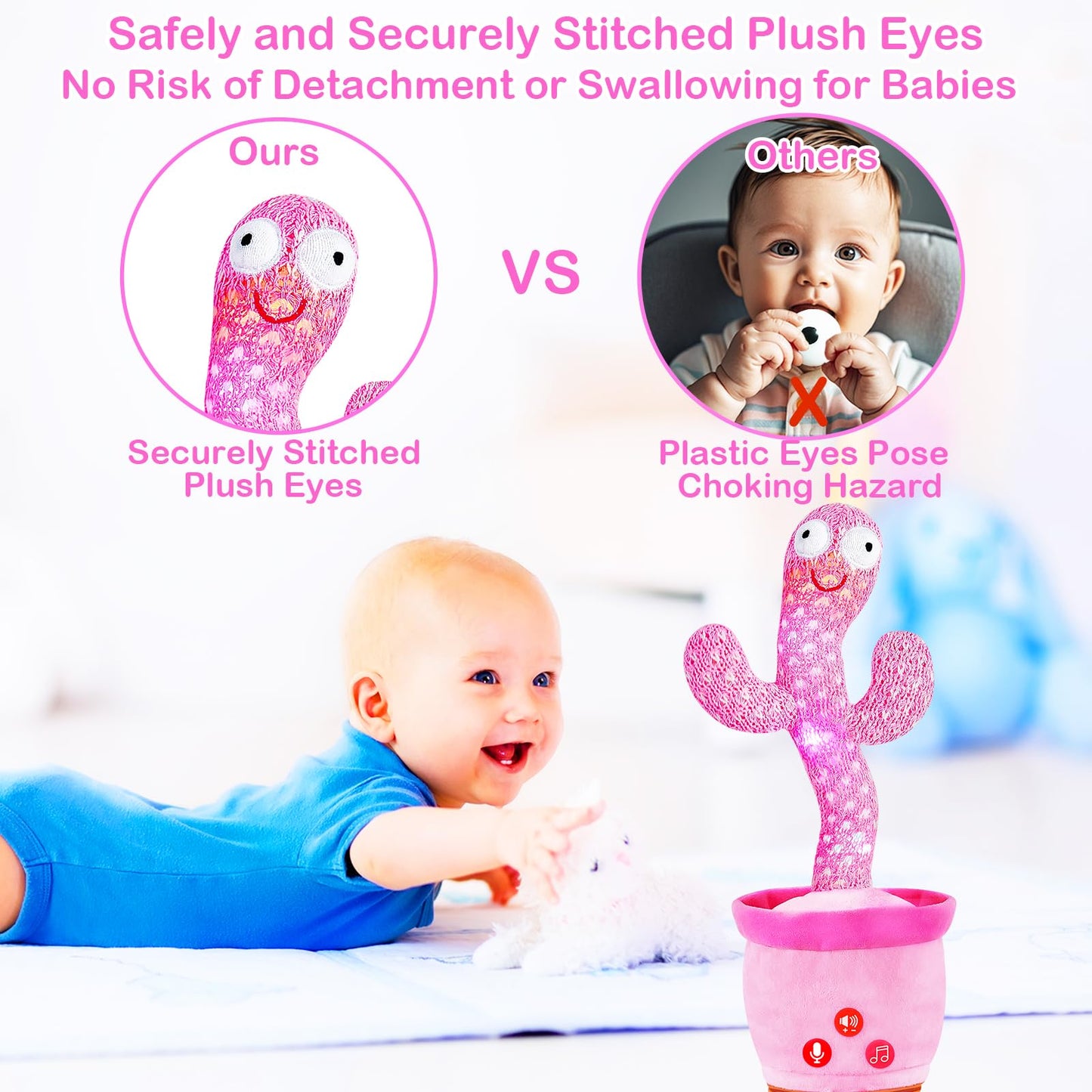 River Mill Rechargeable Dancing Talking Cactus Toy — 51 English Songs for Babies