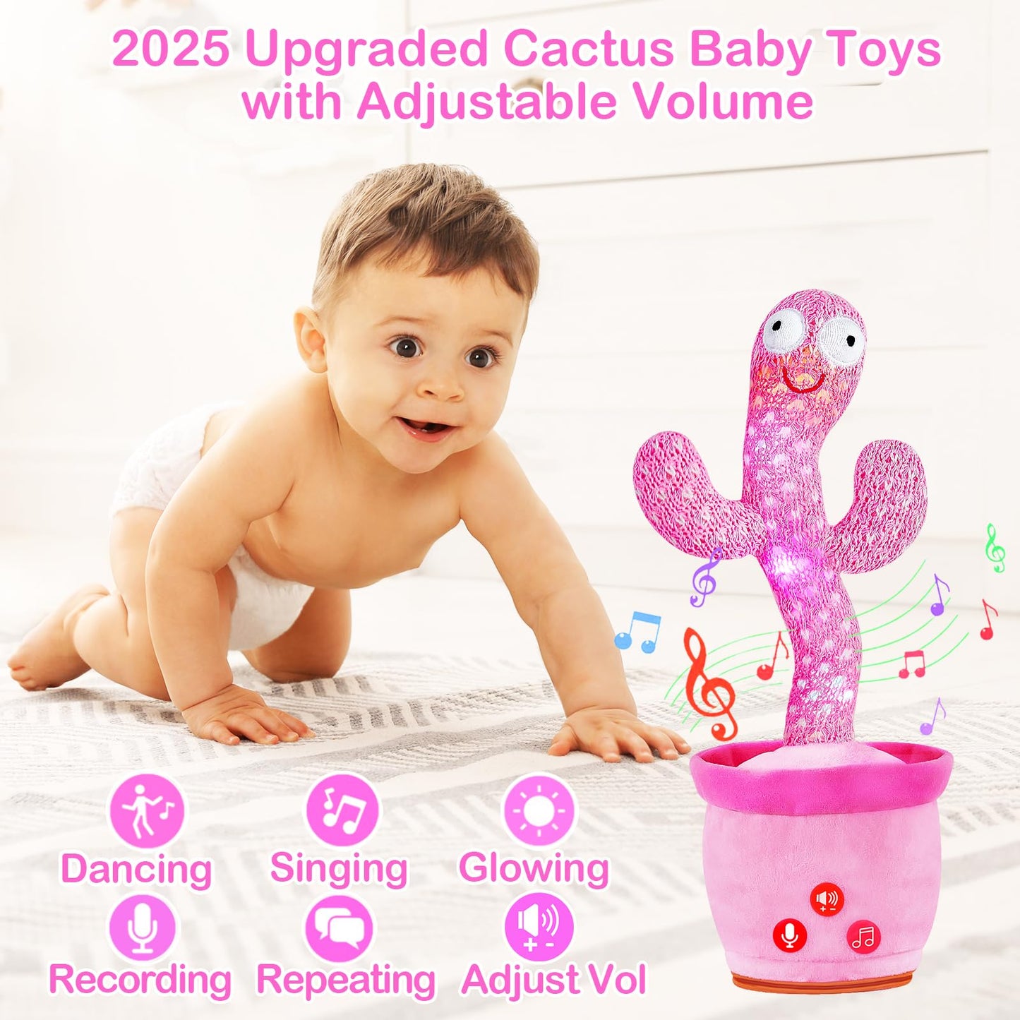 River Mill Rechargeable Dancing Talking Cactus Toy — 51 English Songs for Babies