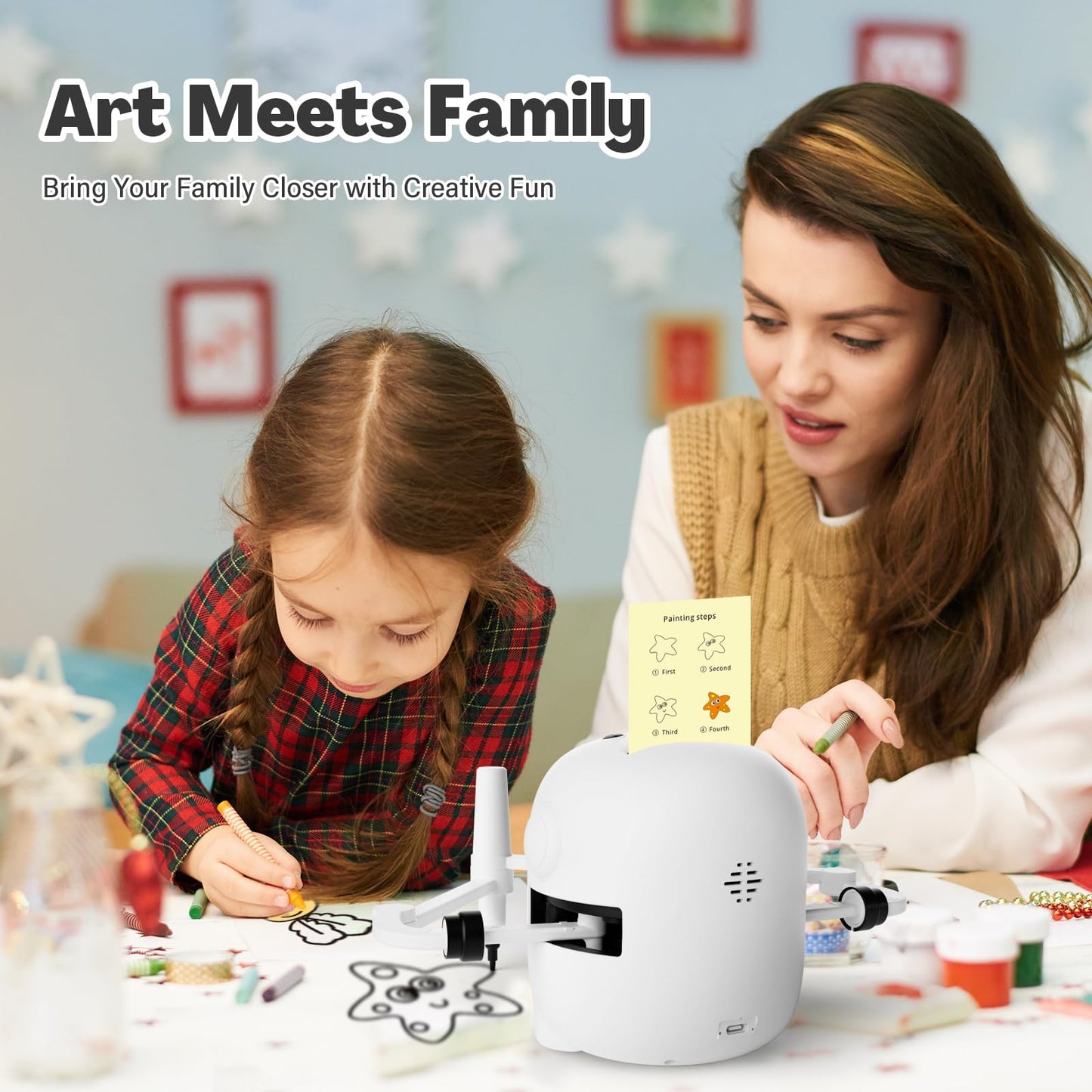 RIVGOT Drawing Robot for Kids – 150 Cards, Voice-Interactive Montessori Art Toy