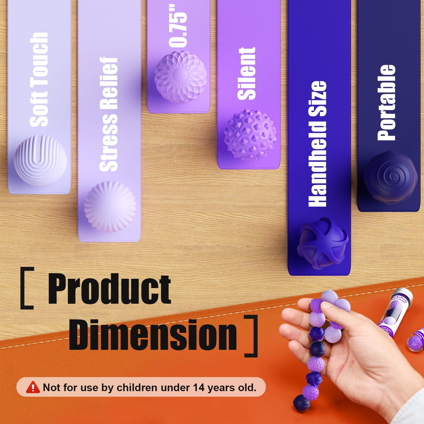 RIVGOT Silicone Magnetic Balls – 6-Pack Fidget Toy for Stress Relief (2-Pack Green & Purple)