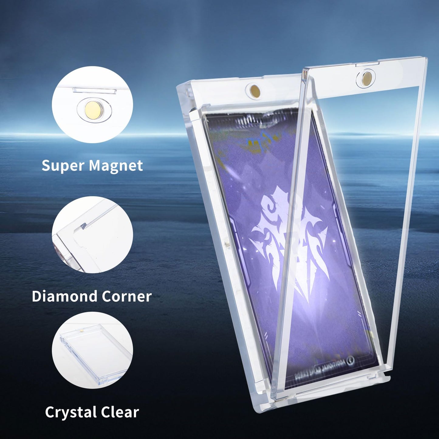 RIXUGIT 10-Pack One Touch Booster-Pack Magnetic Holders with UV Protection – Clear Card Cases for Standard Cards