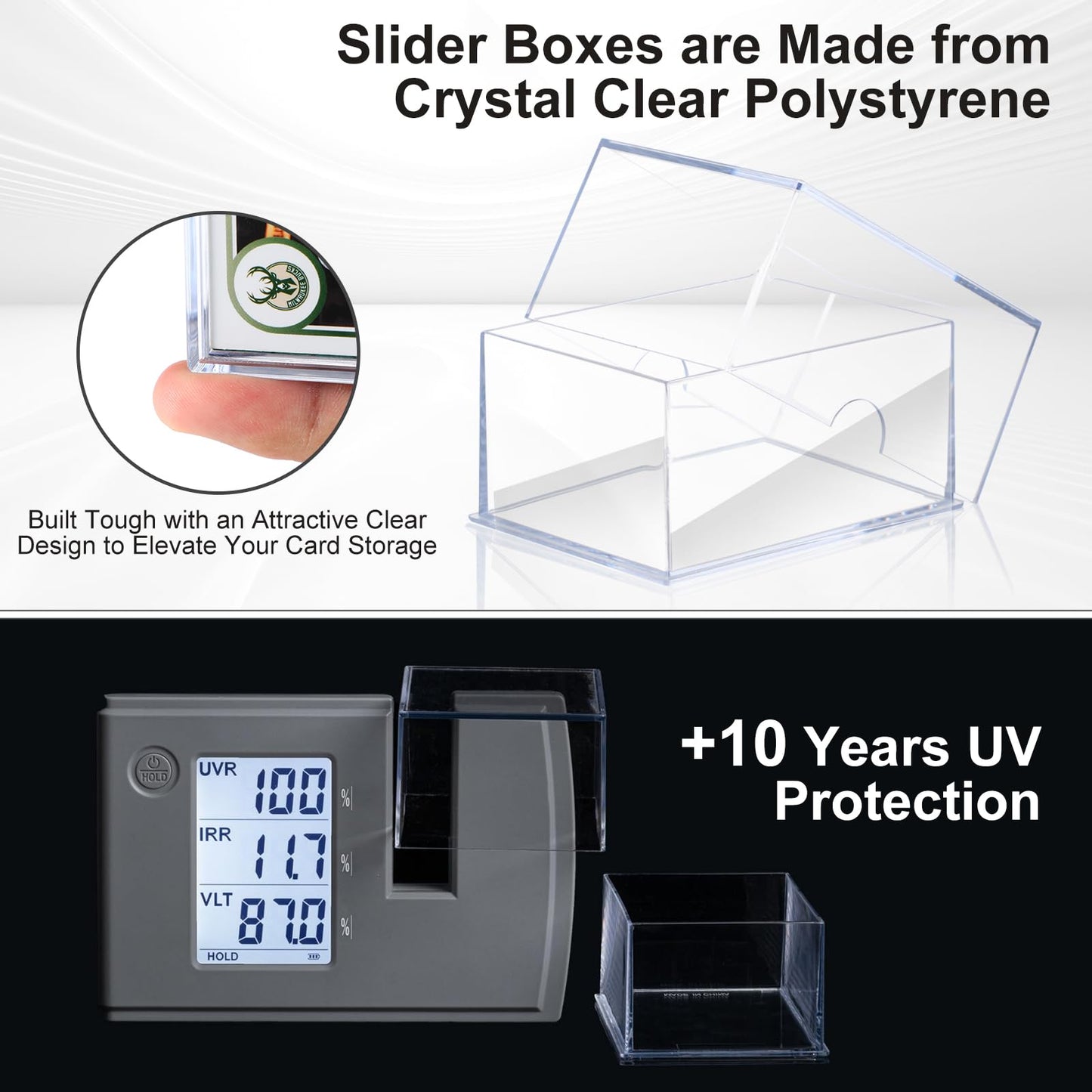 RIXUGIT 10-Pack Deck-Case Card Boxes | 100-Count 2-Piece Trading Card Storage