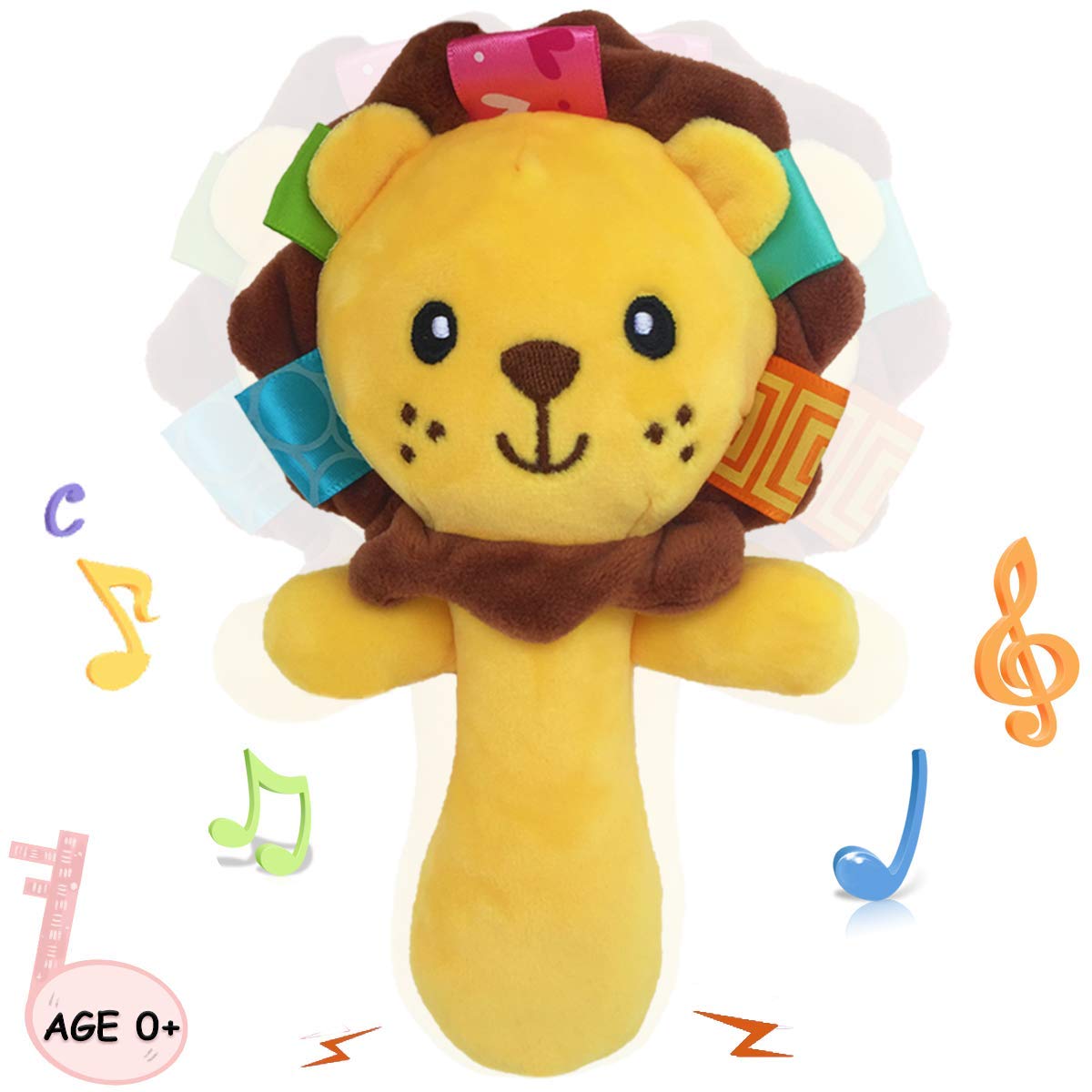 RIY Soft Baby Lion Rattle – Plush Hand Rattle Toy for Toddlers and Infants