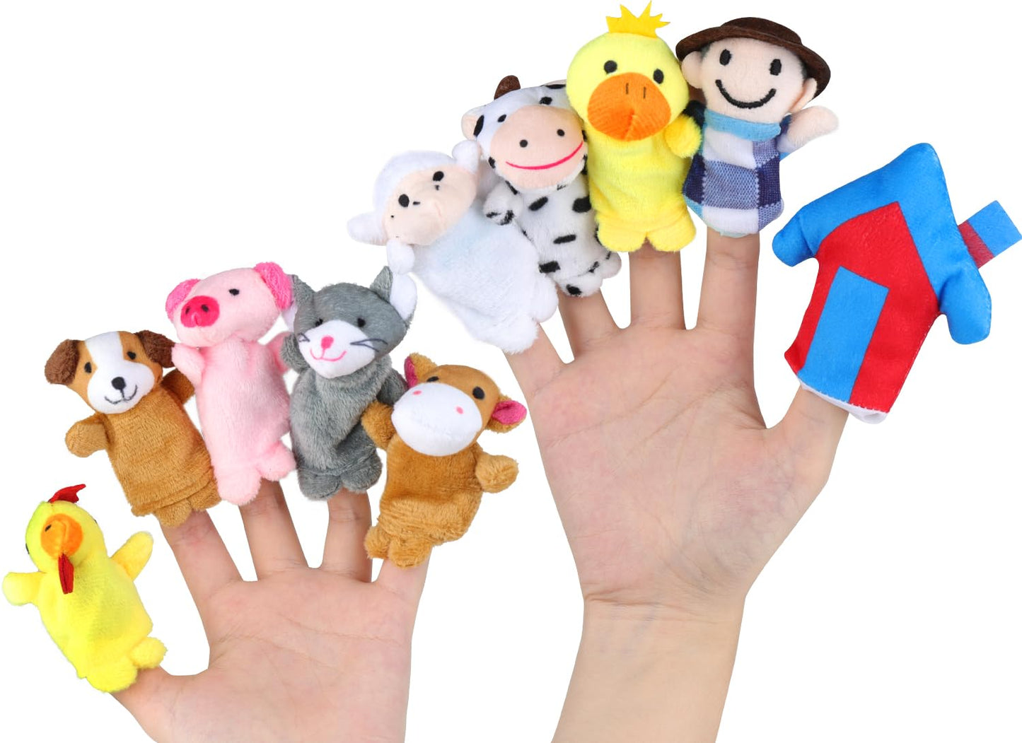 RIY 10Pcs Story Time Finger Puppets – Old Macdonald Farm Educational Puppets