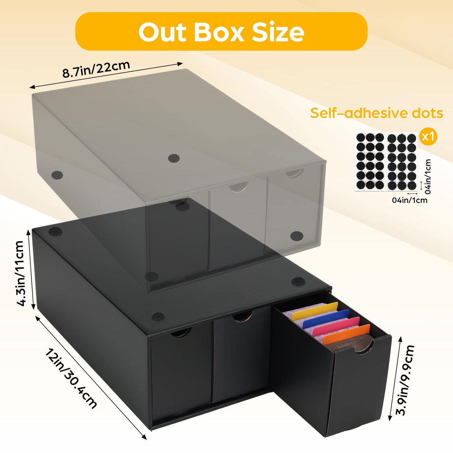 RLAVBL 12-600 CT Trading Card Storage Box with 48 Dividers - 12 Boxes, 7200+ Sleeved Card Capacity
