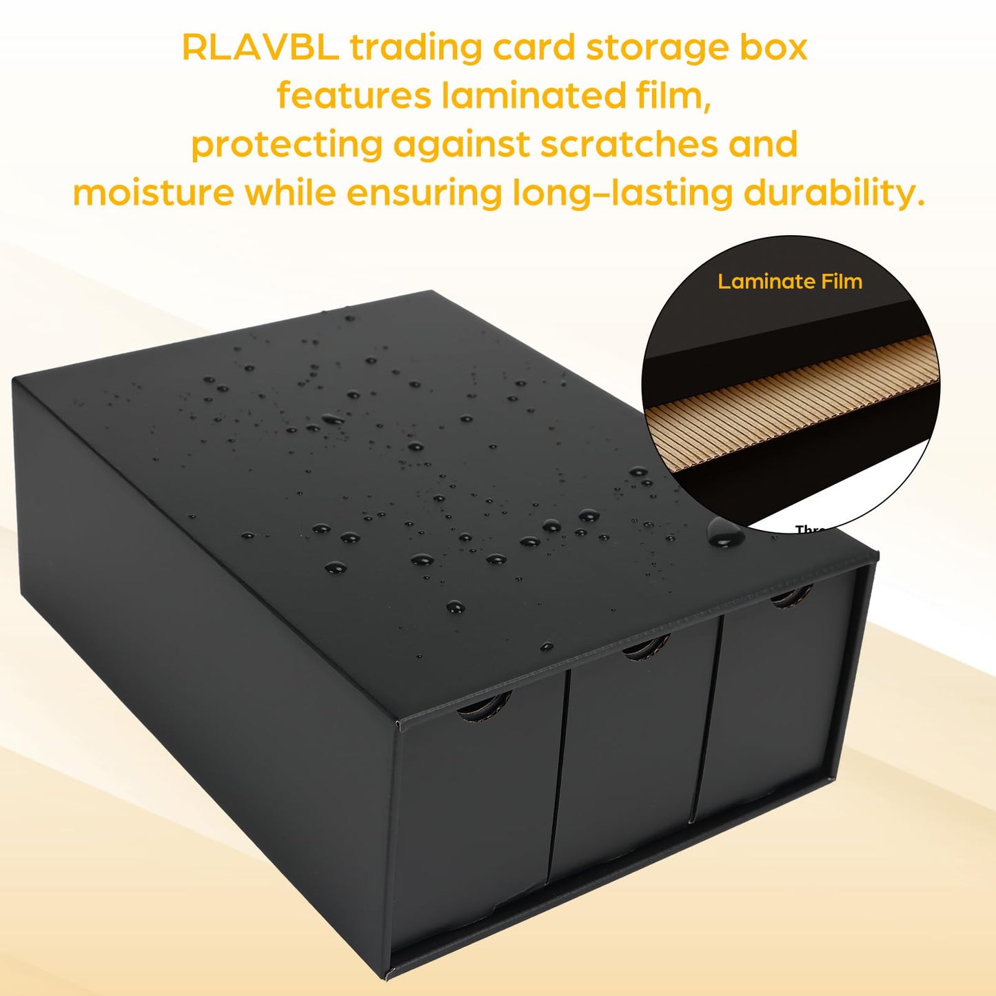 RLAVBL 12-600 CT Trading Card Storage Box with 48 Dividers - 12 Boxes, 7200+ Sleeved Card Capacity