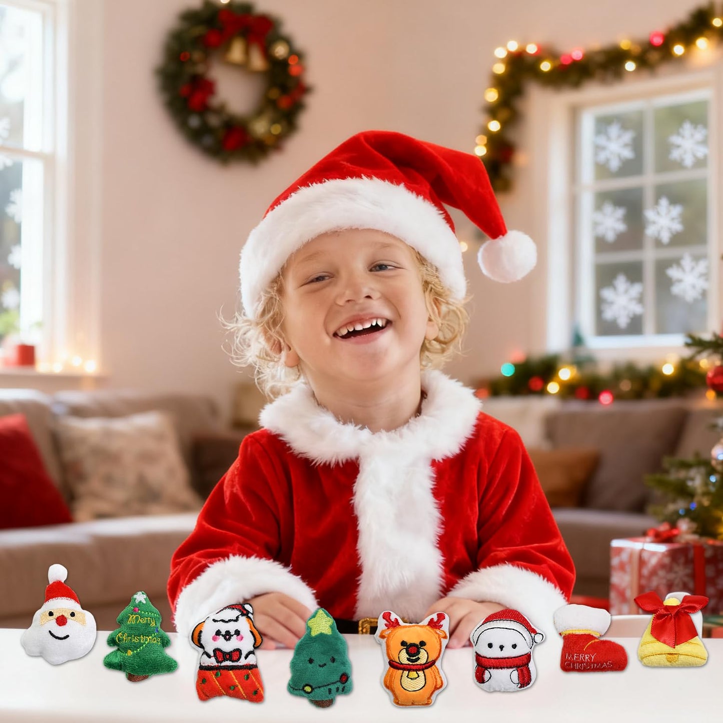 RLXGCZ 24 Pcs Christmas Mini Plushies Set – Santa, Reindeer, Snowman & More