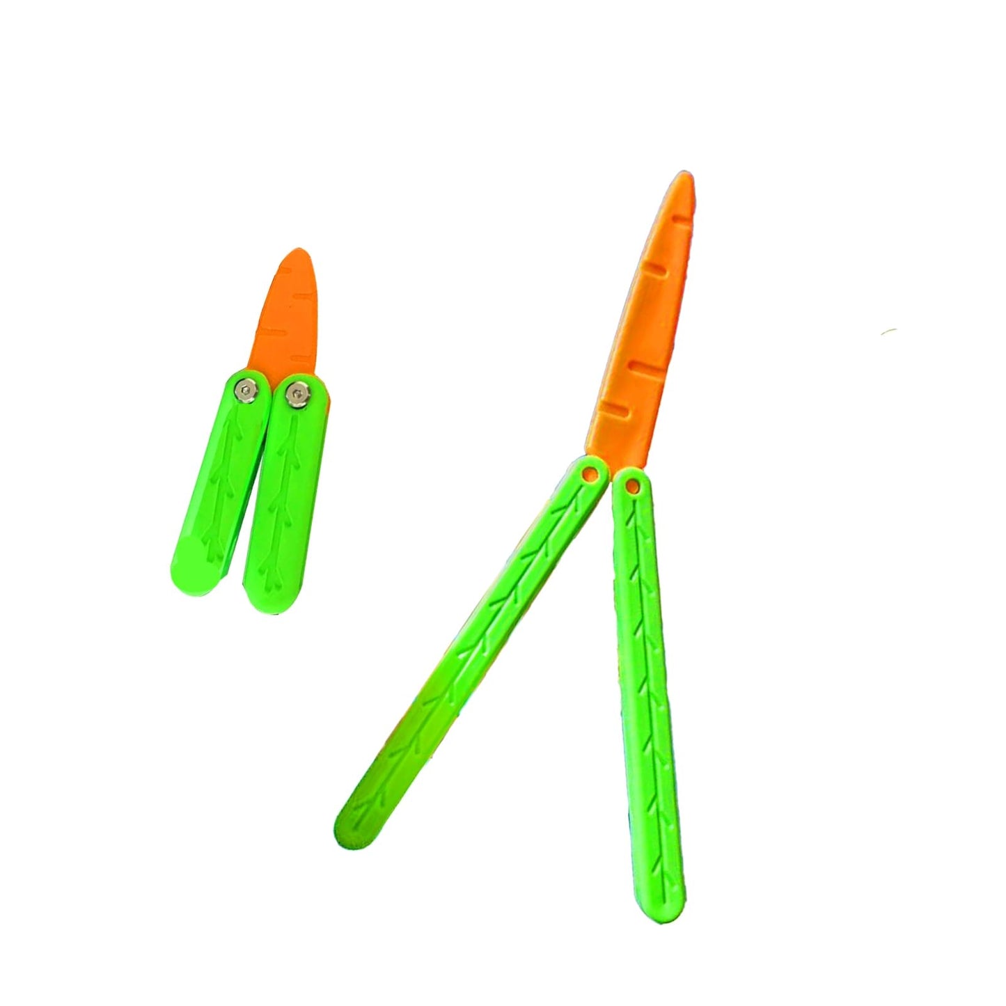 RMISODO Carrot Butterfly Fidget Knife Toy – 2-Pack, Green, 3D-Printed, Durable