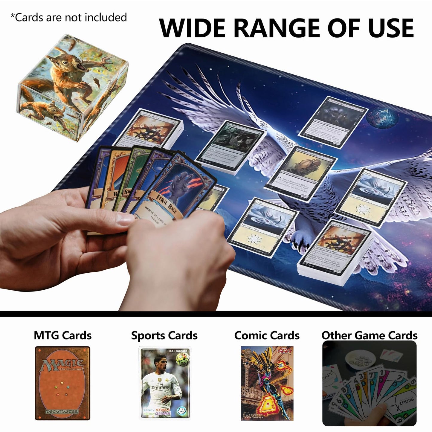 RMJKXQZG Strong Magnet MTG Deck Box | 200+ Cards, PU Leather, Portable