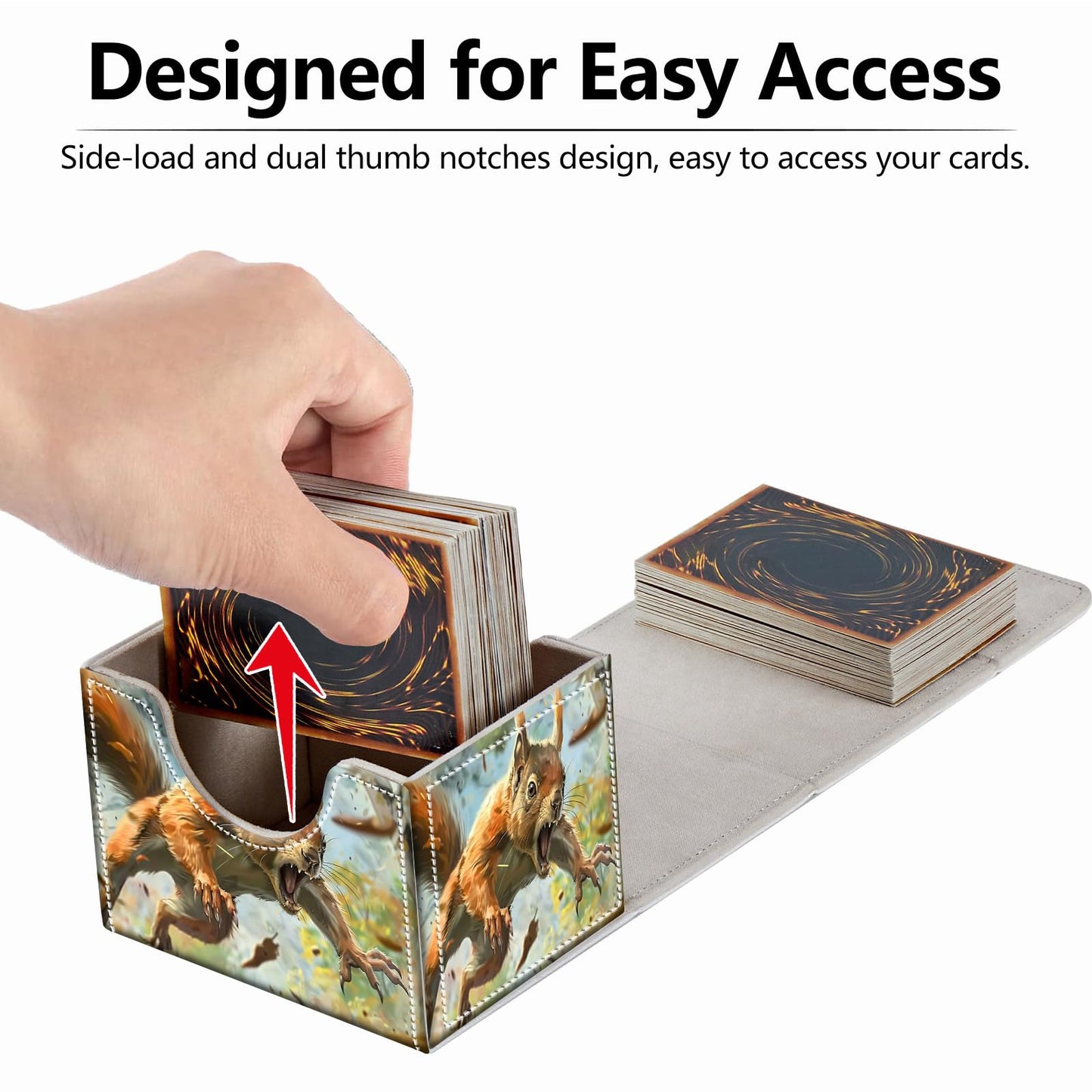 RMJKXQZG Strong Magnet MTG Deck Box | 200+ Cards, PU Leather, Portable