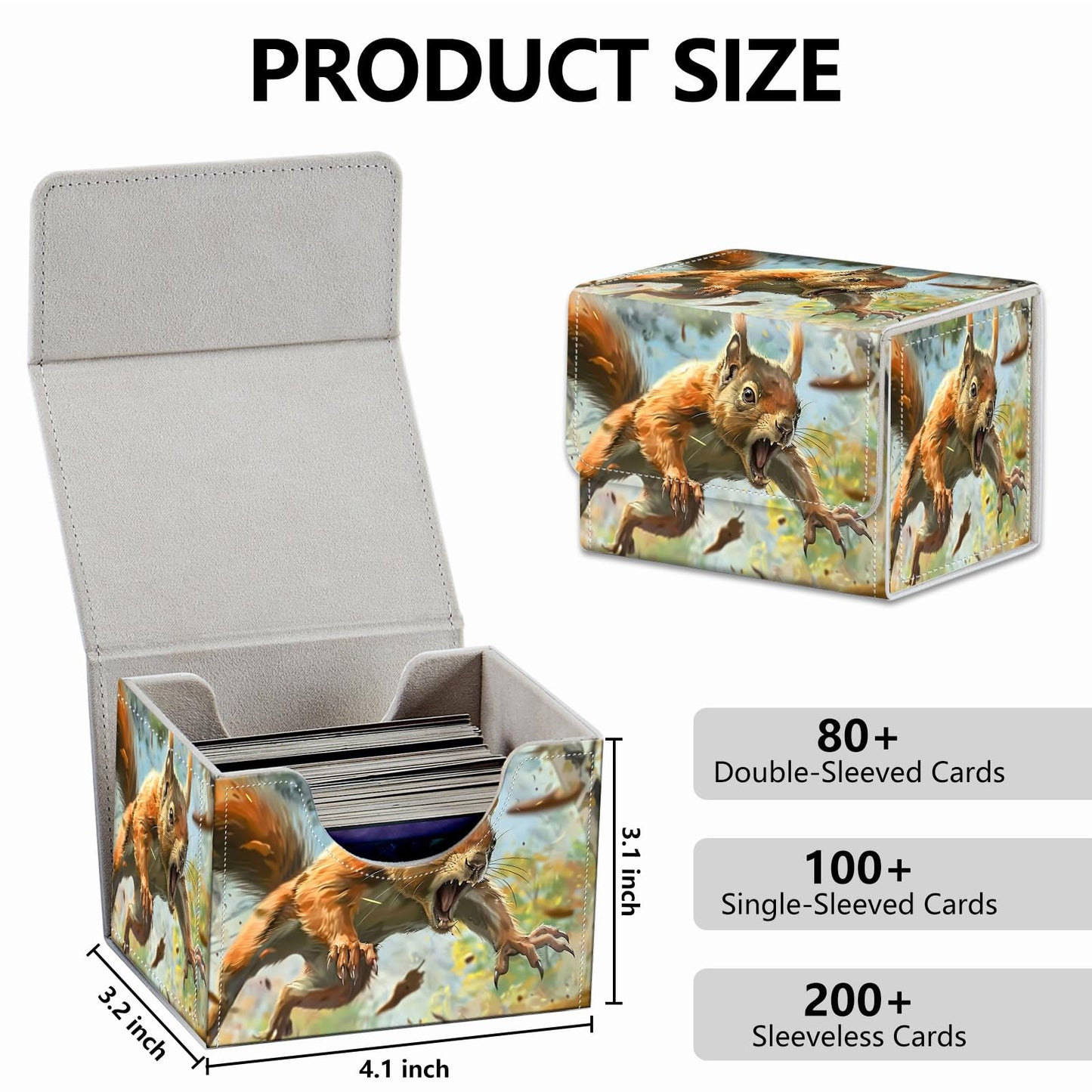 RMJKXQZG Strong Magnet MTG Deck Box | 200+ Cards, PU Leather, Portable