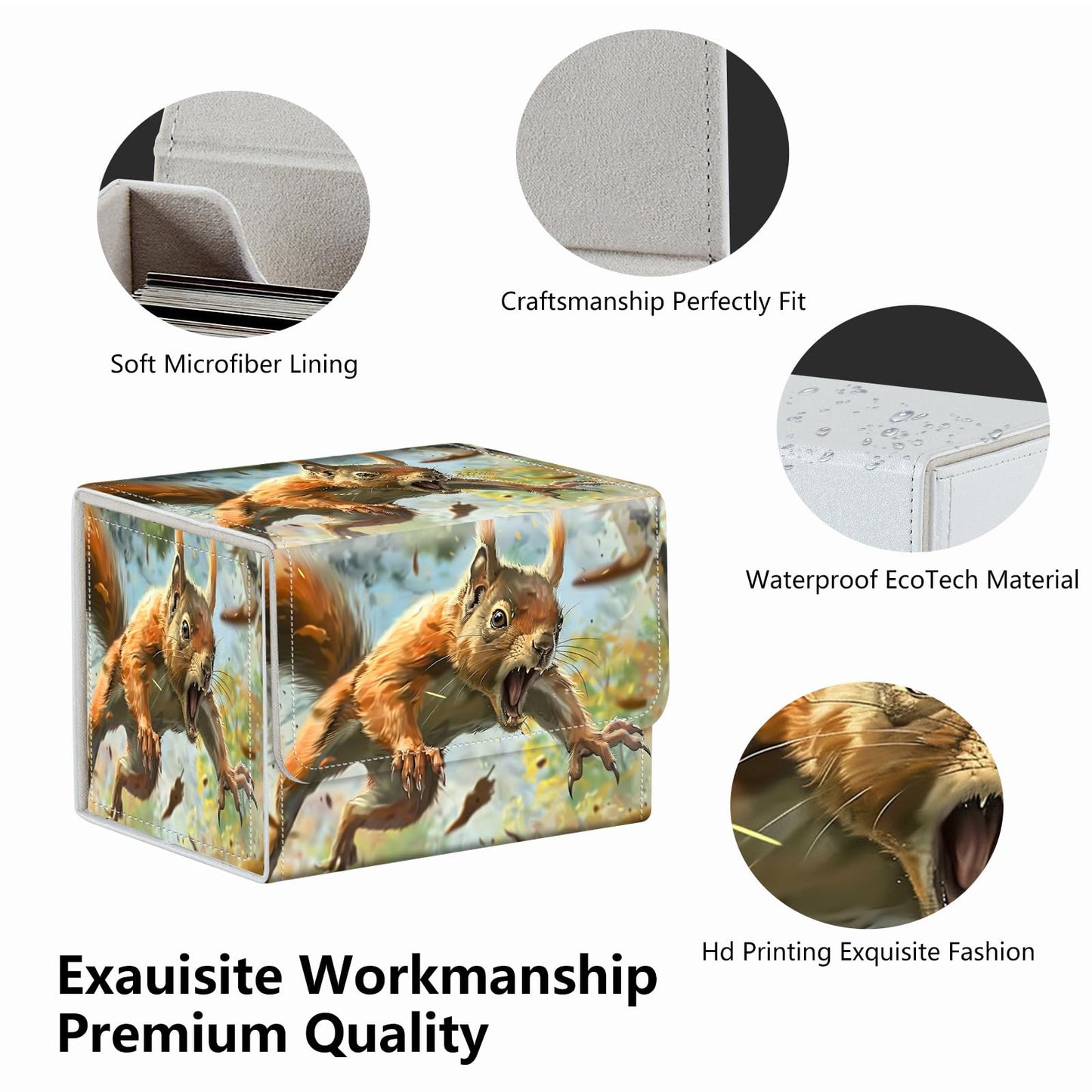 RMJKXQZG Strong Magnet MTG Deck Box | 200+ Cards, PU Leather, Portable