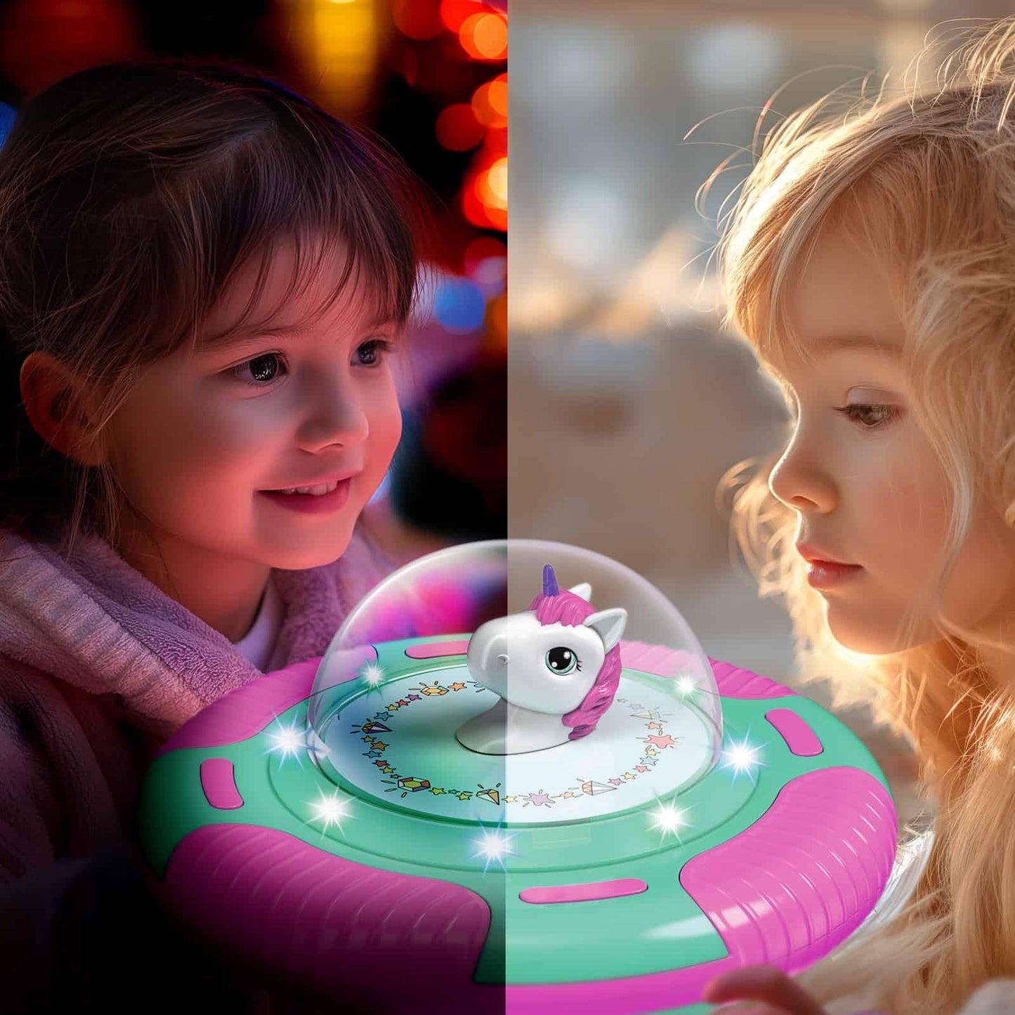 RMOKA Unicorn Sit and Spin Toy for Toddlers – 360° Spin, LED Lights & Music