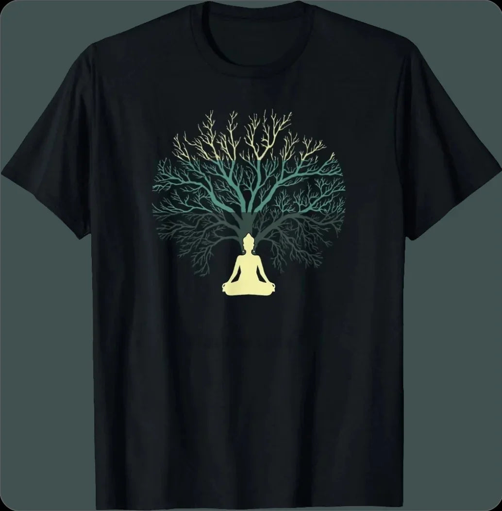1.Tree of Life Yin Yang T-Shirt – Spiritual Yoga Cotton Tee | Unisex Casual Wear