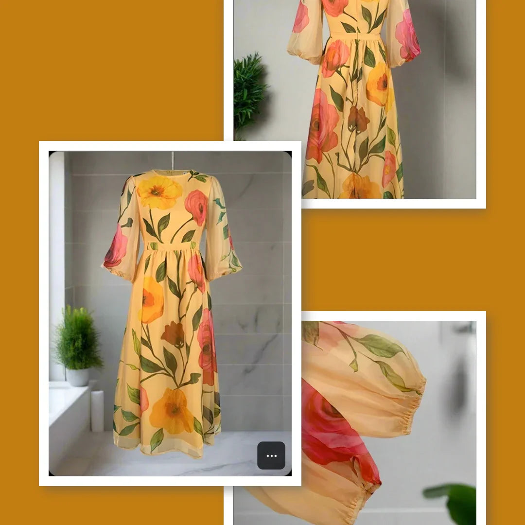 Bloom & Glow: Your Must-Have Chiffon Floral Midi for Every Occasion!