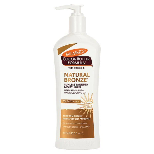 Palmer's Natural Bronze Sunless Tanning Moisturiser/Body Lotion for Body and Face 400ml/250ml