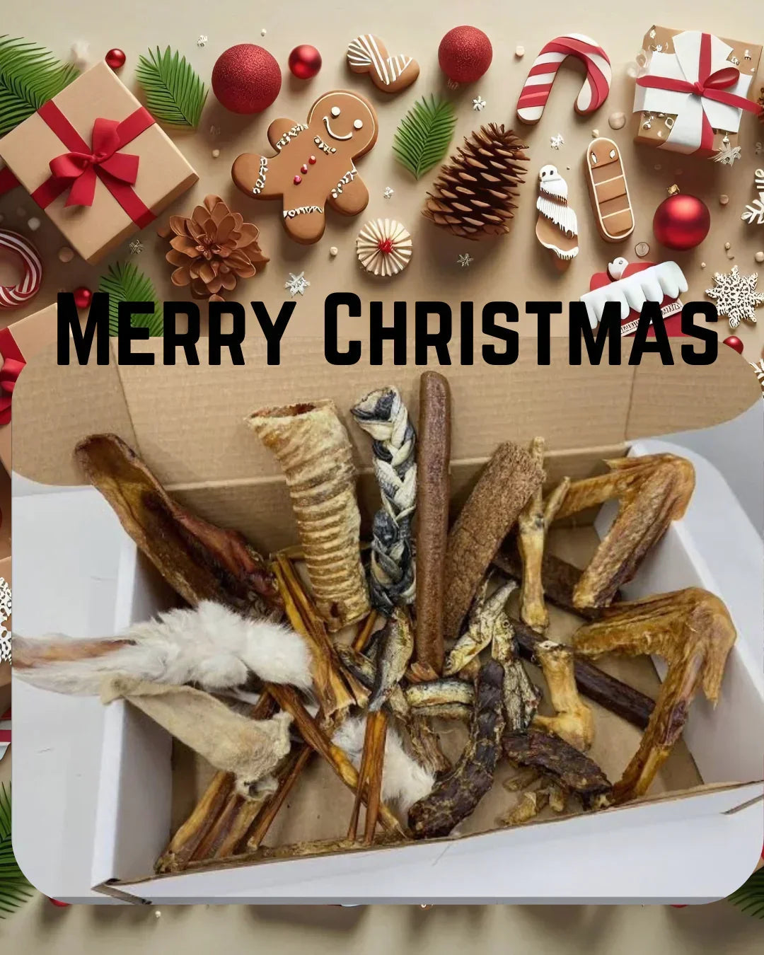 Christmas 200 Pieces Super XL Treat Box | 100% Natural Dog Treats