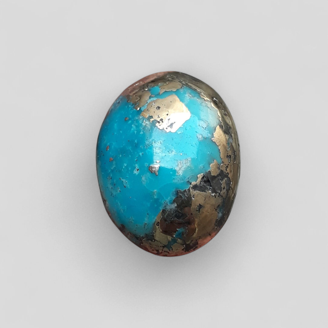 Natural Turquoise with Pyrite - Blue Matrix Turquoise - Shajri Feroza-40Ct