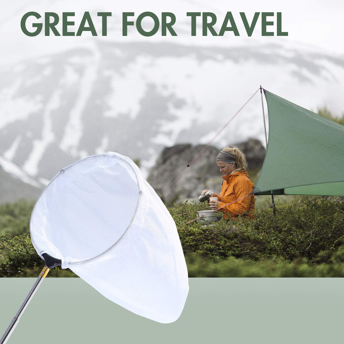 Rngeo Telescopic Butterfly Net — Stainless Steel, 70in Extendable Insect Net for Kids
