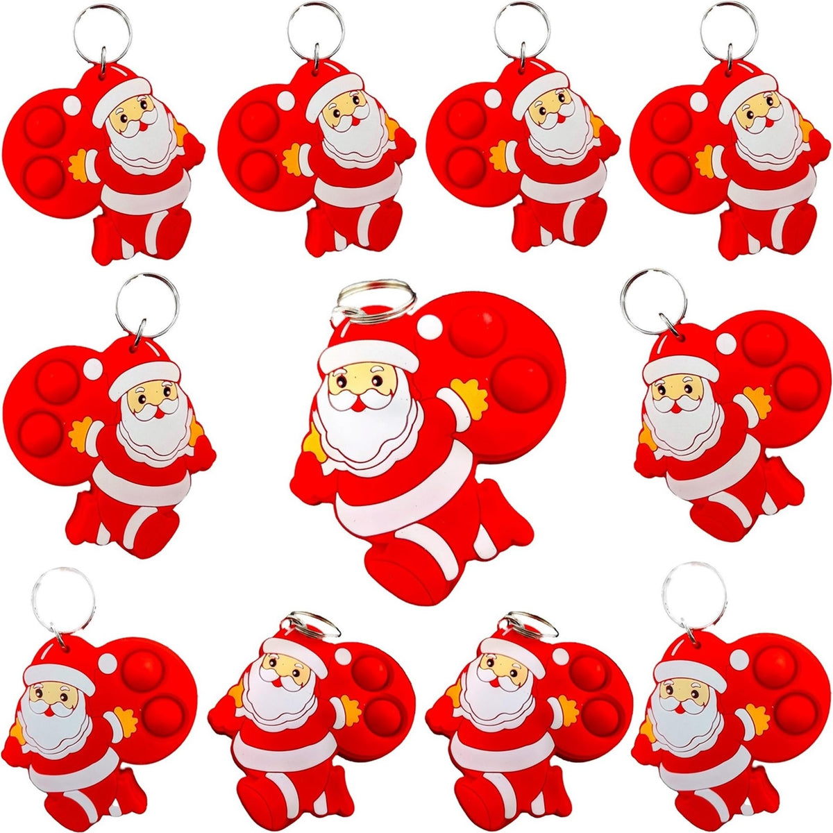 Roaqua 20 Packs Bulk Santa Claus Mini Pop Fidget Toys – Party Favors, Classroom Prizes, and Gift Ideas