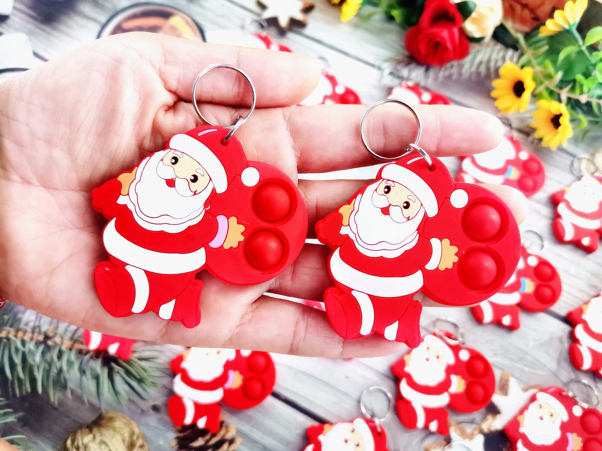 Roaqua 20 Packs Bulk Santa Claus Mini Pop Fidget Toys – Party Favors, Classroom Prizes, and Gift Ideas
