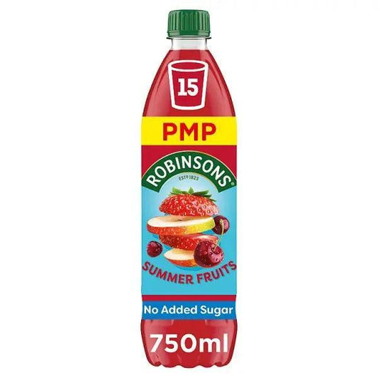 Robinsons Summer Fruits No Added Sugar Squash PMP 750ml (Case of 12)