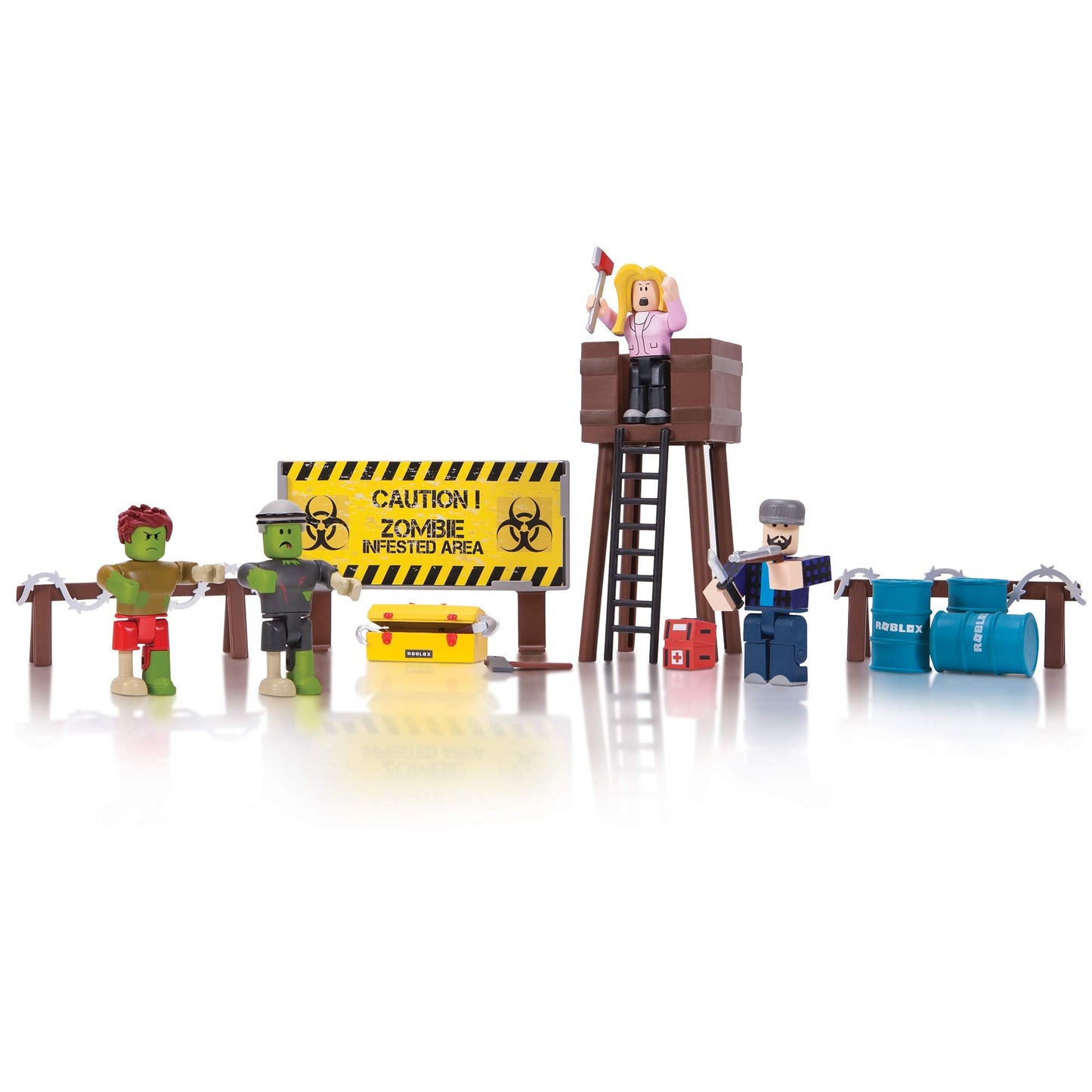Roblox Action Collection: Zombie Attack Playset with Exclusive Virtual Item