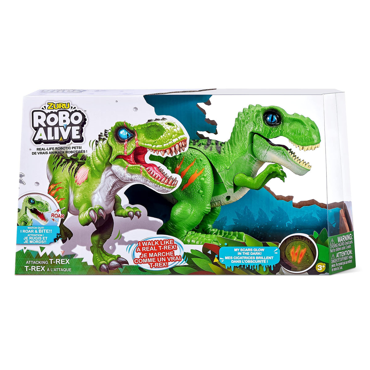 Robo Alive Attacking Green T-Rex | Battery-Powered Robotic Dino by Zuru