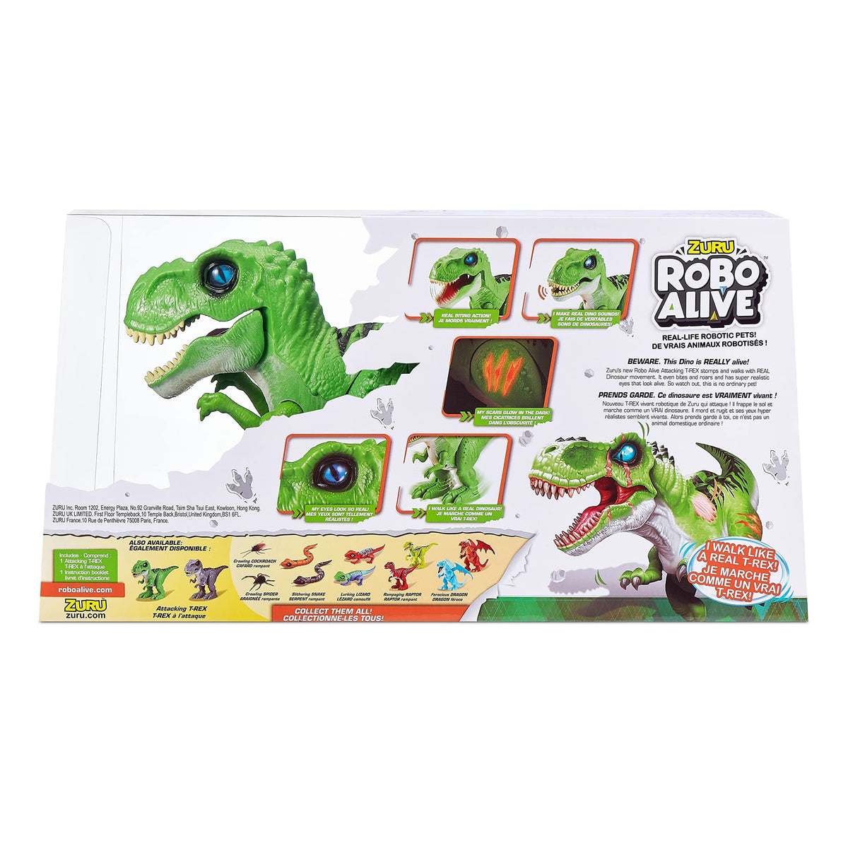 Robo Alive Attacking Green T-Rex | Battery-Powered Robotic Dino by Zuru
