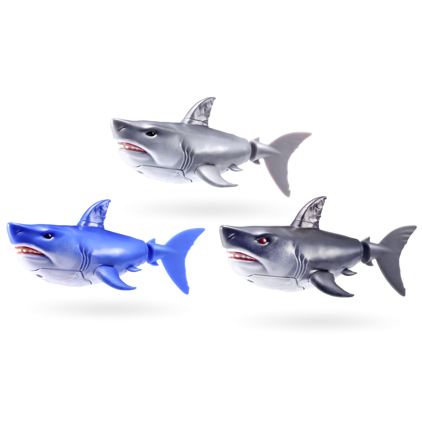 Robo Alive Water Activated Shark 2 Pack (Grey) by ZURU – Realistic Swimming Robotic Bath Toy