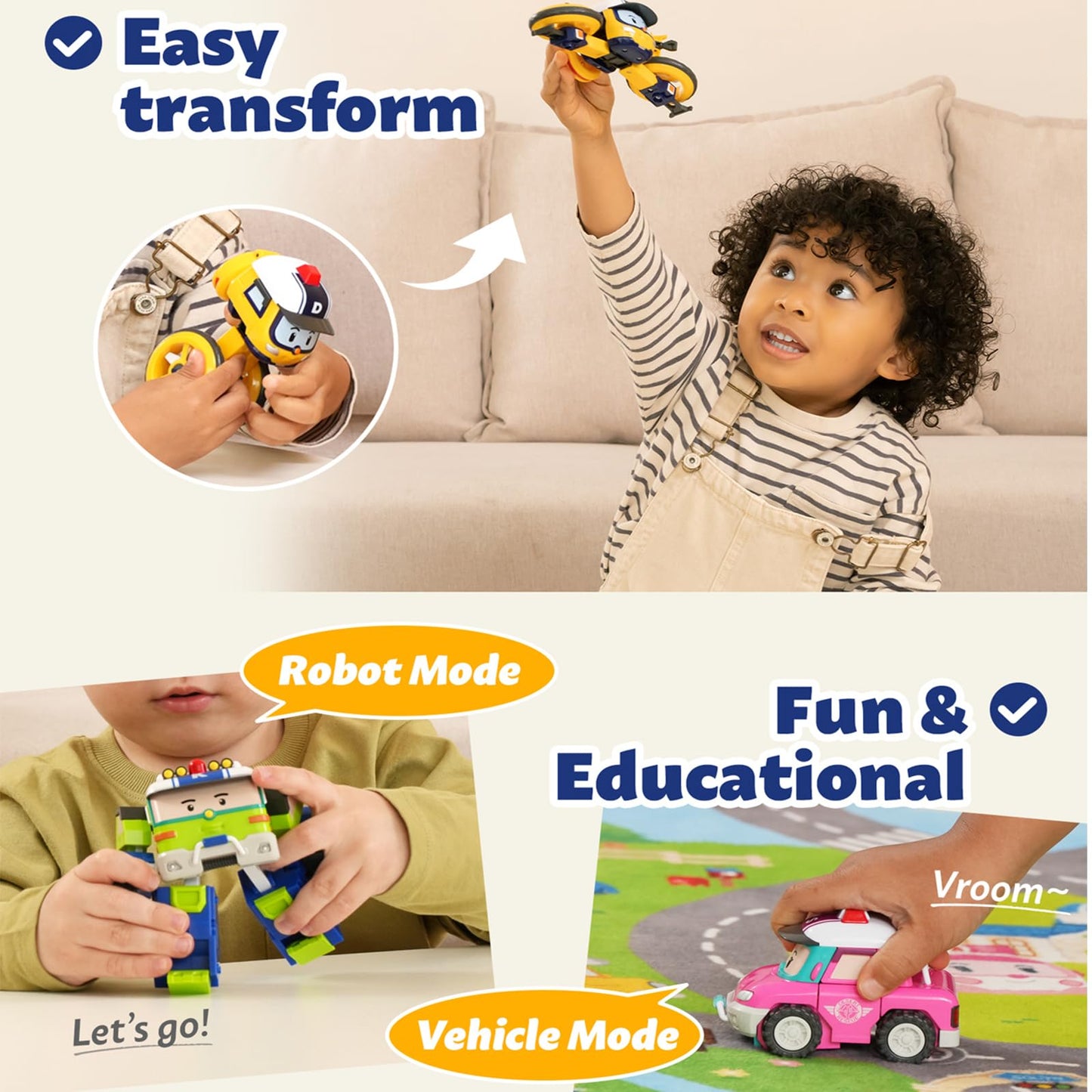 Robocar Poli Sandy Transforming Robot – 4-Inch Transformable Toy for Ages 1-5