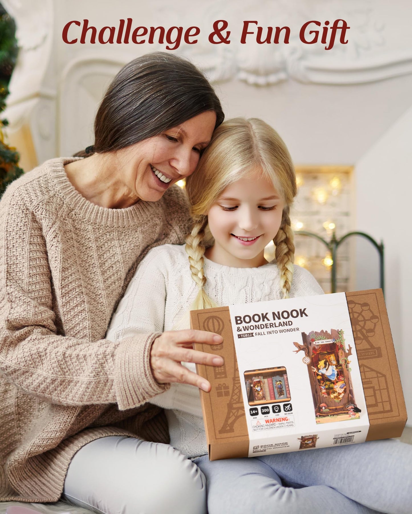 Robotime Book Nook Kit | Fairy Tale Princess 3D Wooden Puzzle Bookends for Adults & Teens