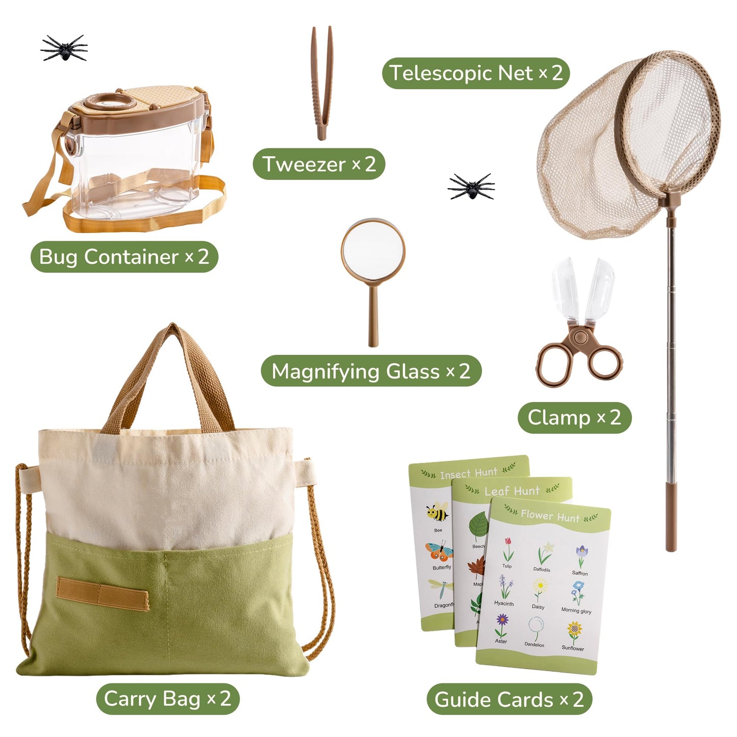 ROBOTIME 2Sets Bug Catcher Kit for Kids | Durable Outdoor Exploration Set