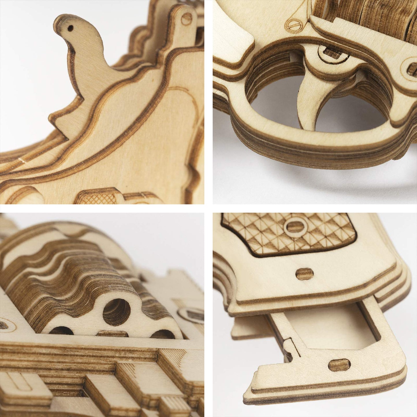 ROBOTIME Corsac M60 3D Wooden Puzzle Rubber Band Gun Kit | Beginner DIY Craft for Kids & Adults