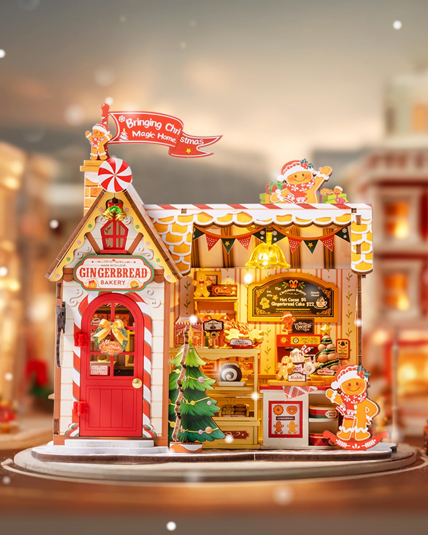 ROBOTIME DIY Miniature House Kit — Tiny Dollhouse Book Nook for Christmas Gifts