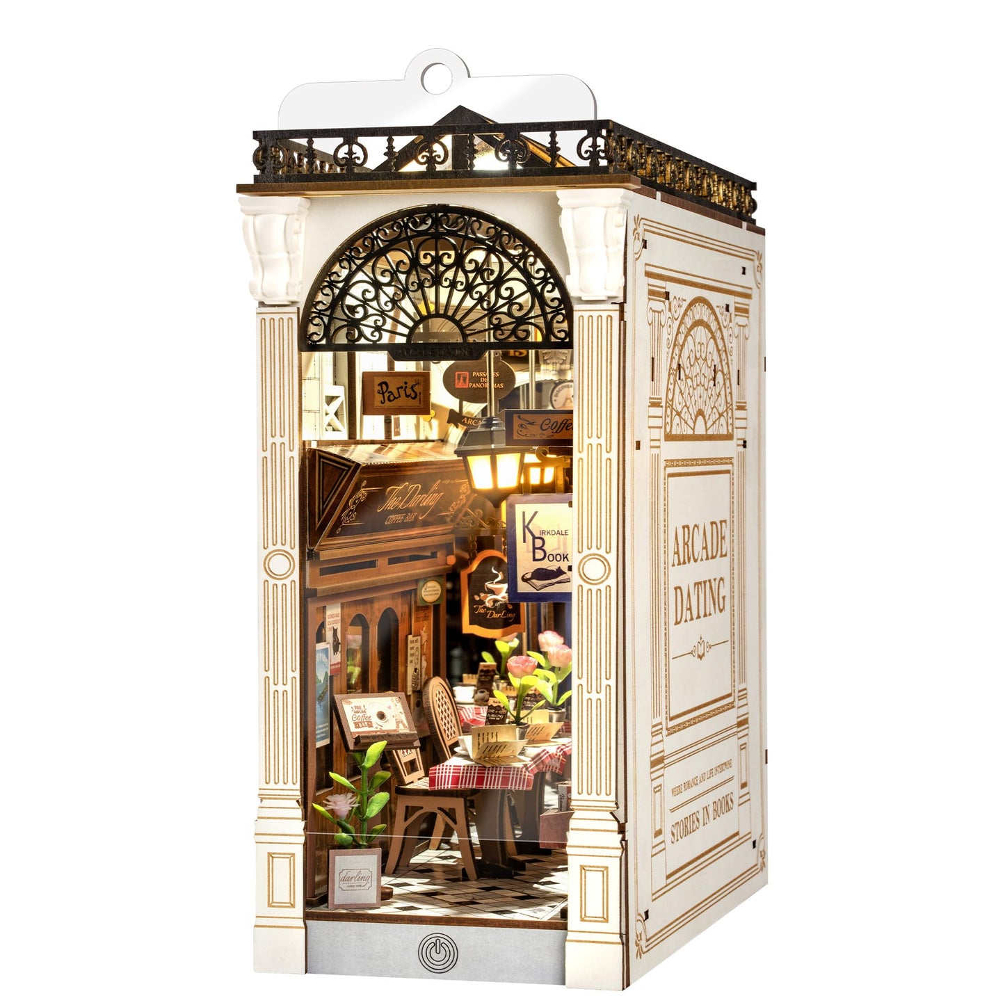 ROBOTIME DIY Book Nook Kit with LED Light | 3D Wooden Diorama for Adults – Arcade Dating