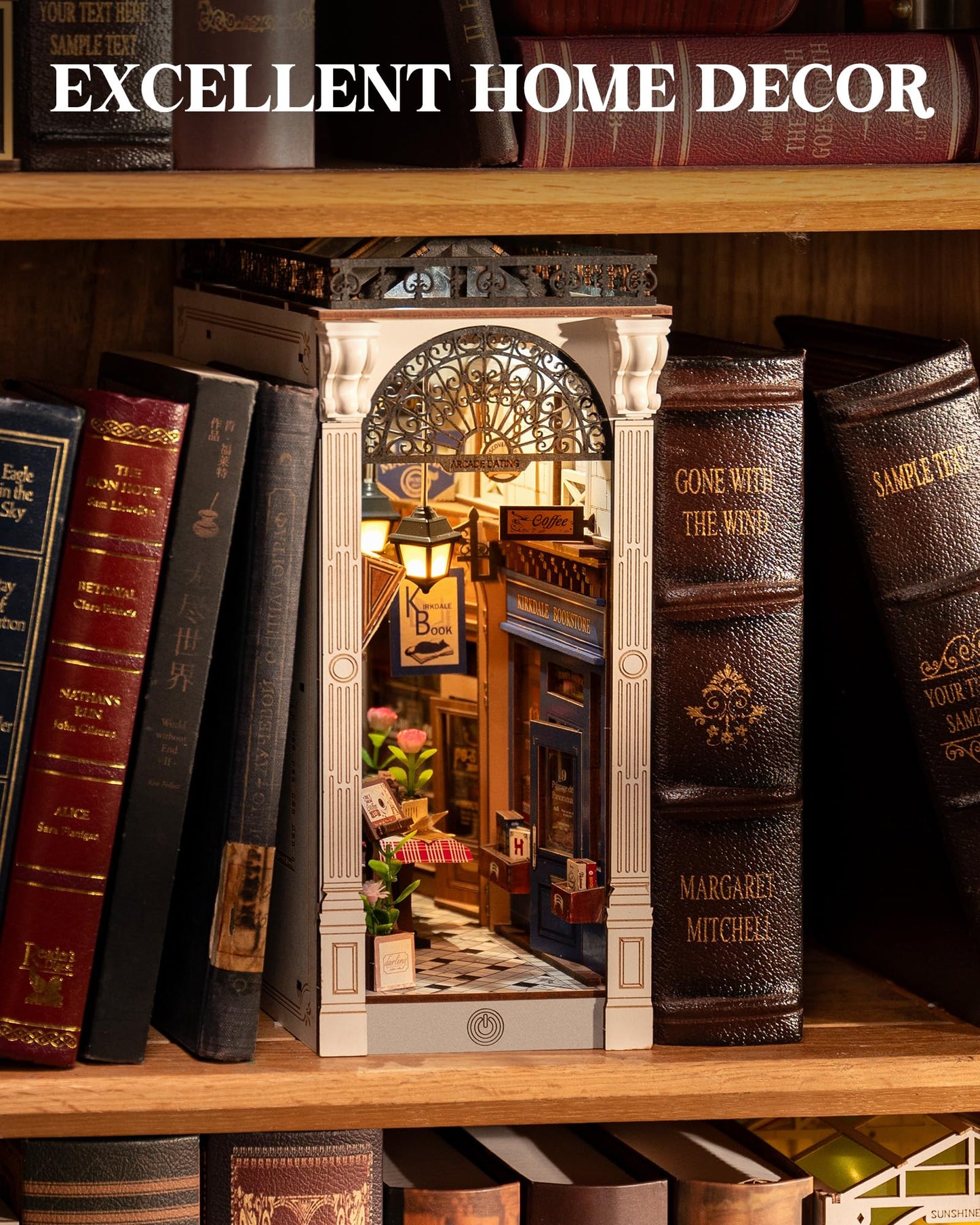ROBOTIME DIY Book Nook Kit with LED Light | 3D Wooden Diorama for Adults – Arcade Dating