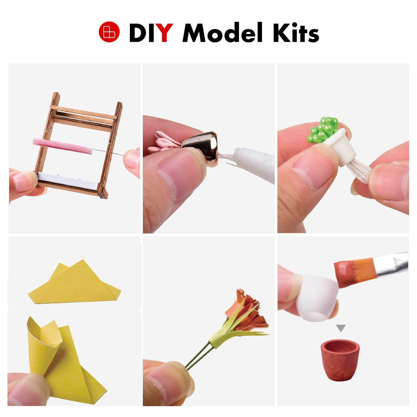 Robotime Emily's Flower Shop Dollhouse Kit (1:24) – DIY Mini House with Furniture & LED