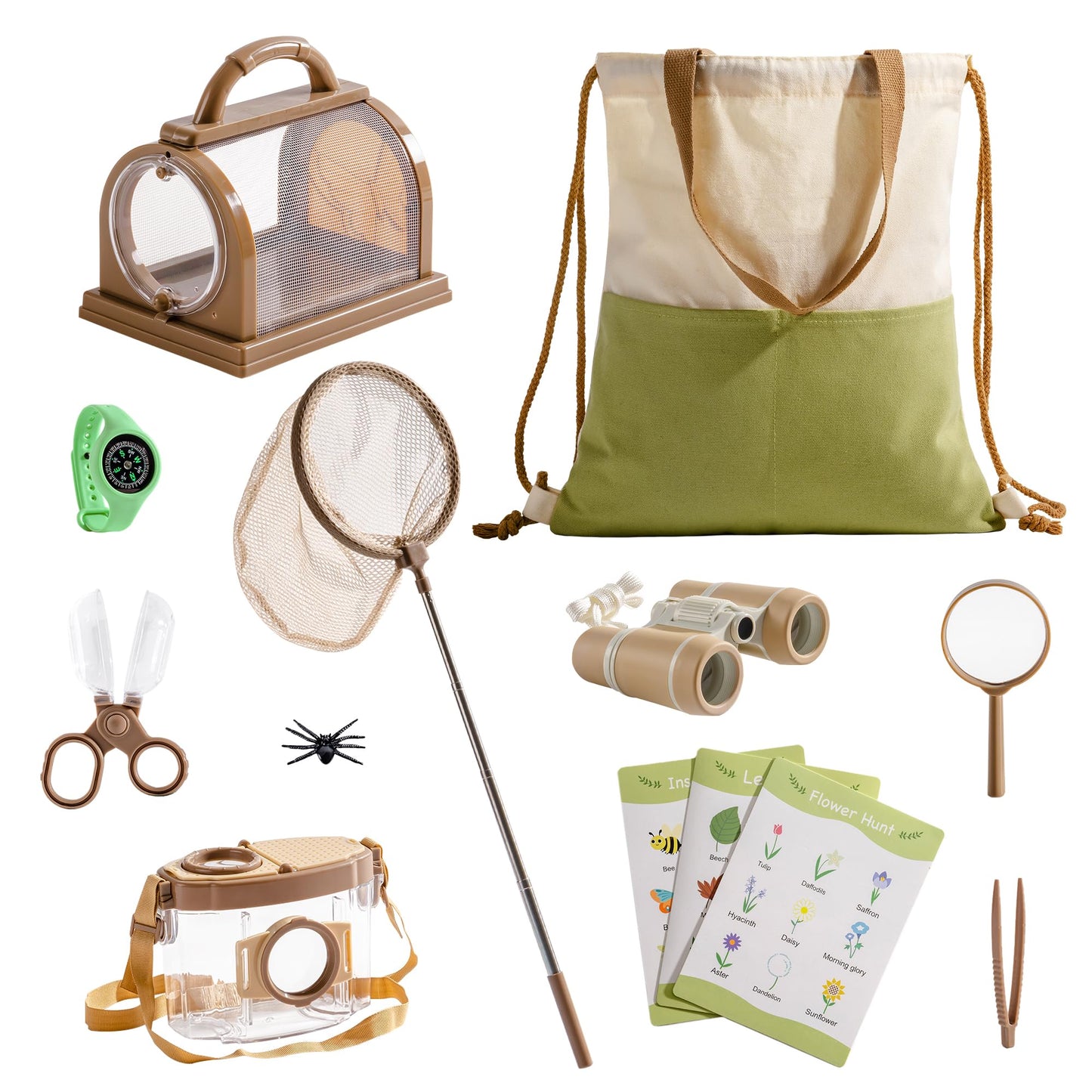ROBOTIME Explorer Kit & Bug Catcher Kit for Kids – 12-Piece Outdoor Set
