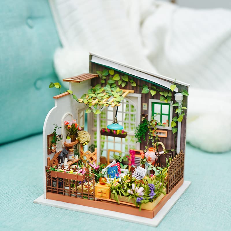 ROBOTIME Garden House DIY Dollhouse Kit – Creative Gift for Adults
