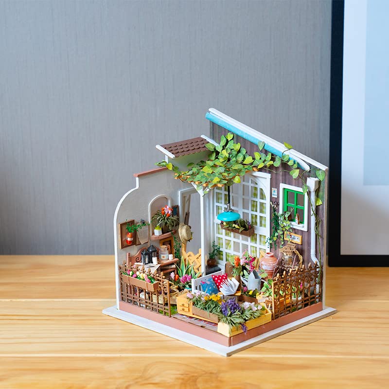 ROBOTIME Garden House DIY Dollhouse Kit – Creative Gift for Adults