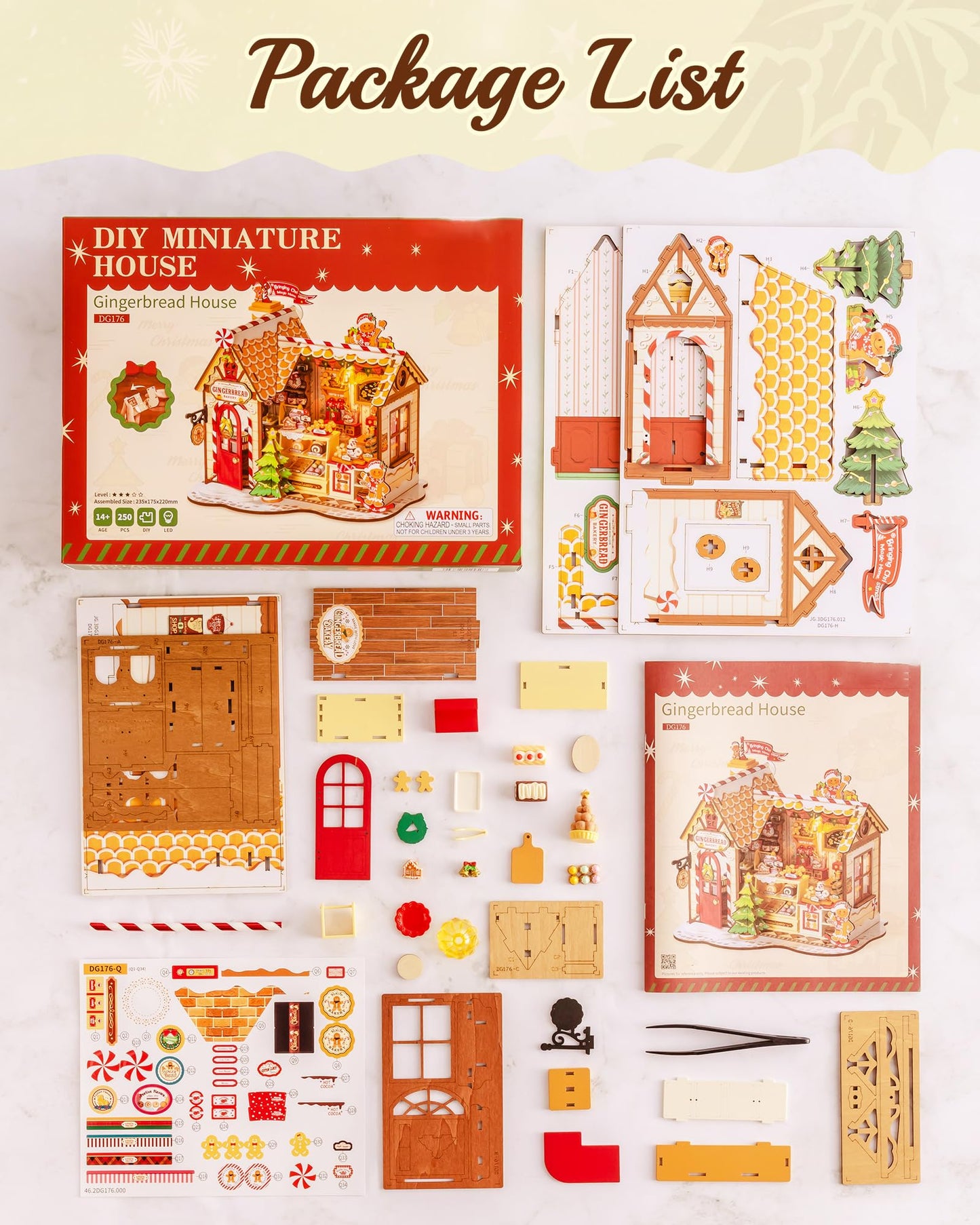 ROBOTIME DIY Miniature House Kit — Tiny Dollhouse Book Nook for Christmas Gifts