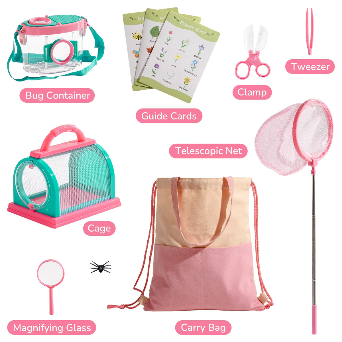 Robotime Kids Explorer Kit & Bug Catcher – Outdoor Bug Catching Set with Magnifying Glass & Net for Backyard & Camping