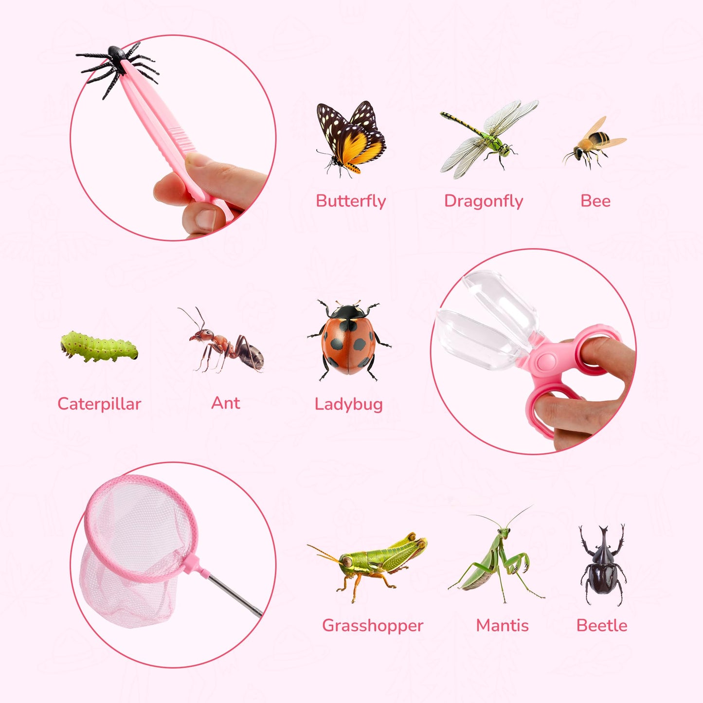 Robotime Kids Explorer Kit & Bug Catcher – Outdoor Bug Catching Set with Magnifying Glass & Net for Backyard & Camping