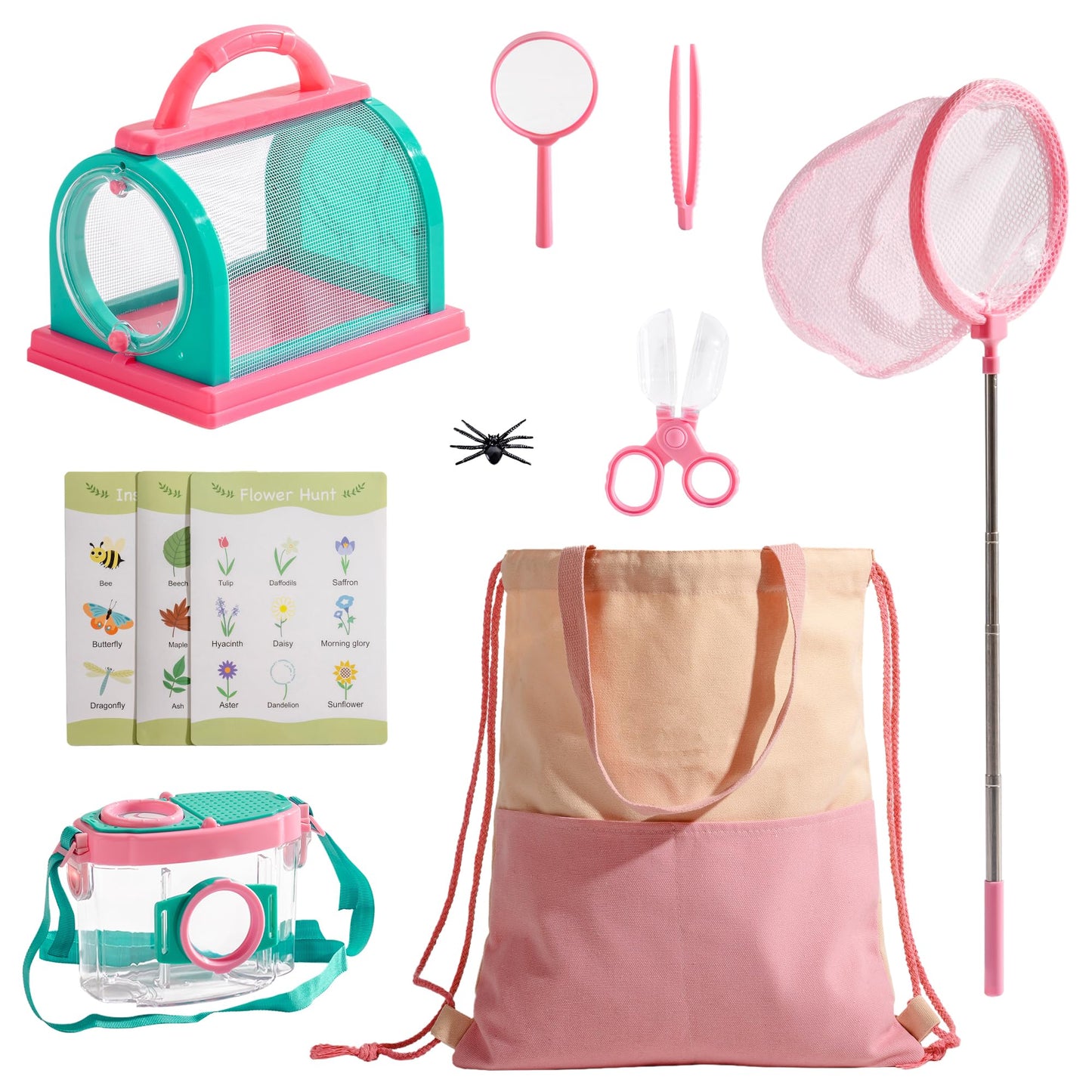 Robotime Kids Explorer Kit & Bug Catcher – Outdoor Bug Catching Set with Magnifying Glass & Net for Backyard & Camping