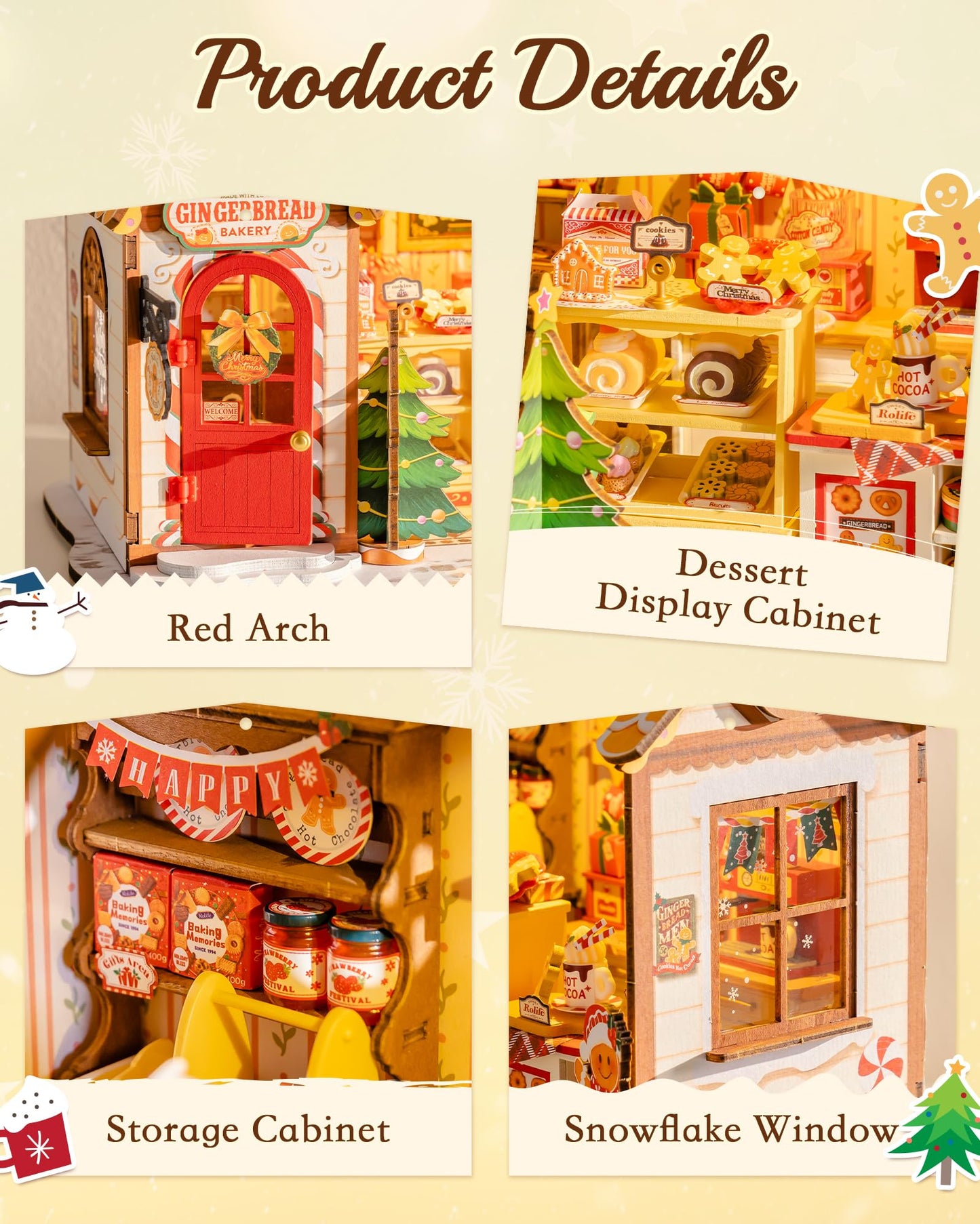 ROBOTIME DIY Miniature House Kit — Tiny Dollhouse Book Nook for Christmas Gifts