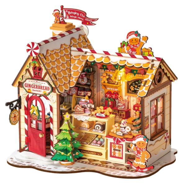 ROBOTIME DIY Miniature House Kit — Tiny Dollhouse Book Nook for Christmas Gifts