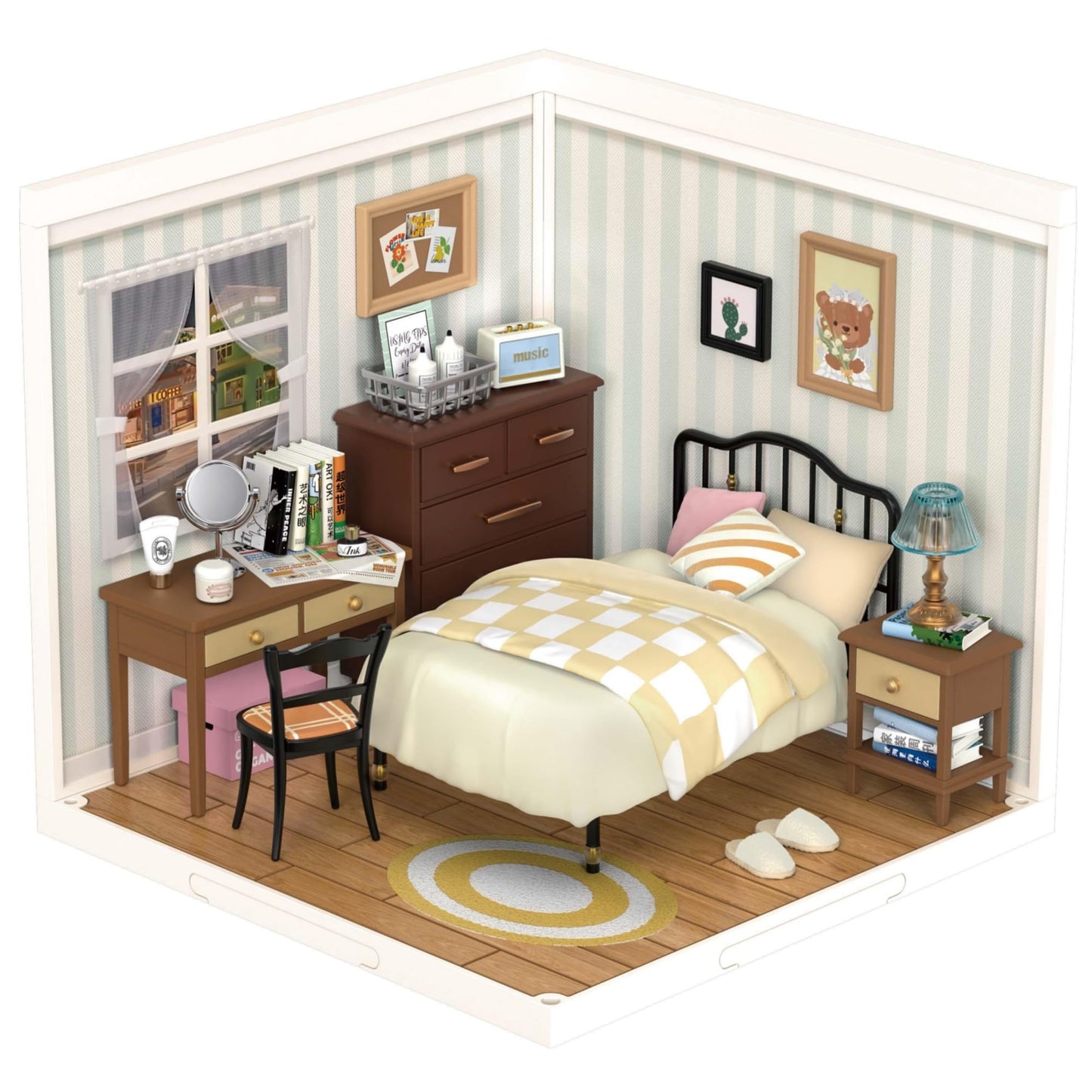 ROBOTIME DIY Miniature House Kit – Sweet Dream Bedroom