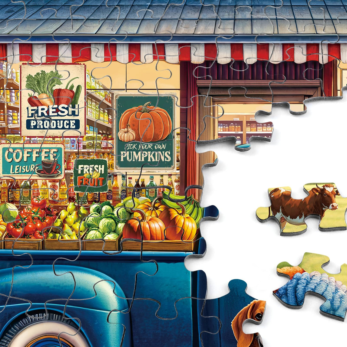 Rocorose 1000-Piece Country Store Jigsaw Puzzle for Adults – Family Gift & Home Decor